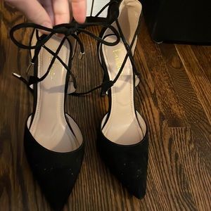 Stiletto strappy black heel. Worn twice